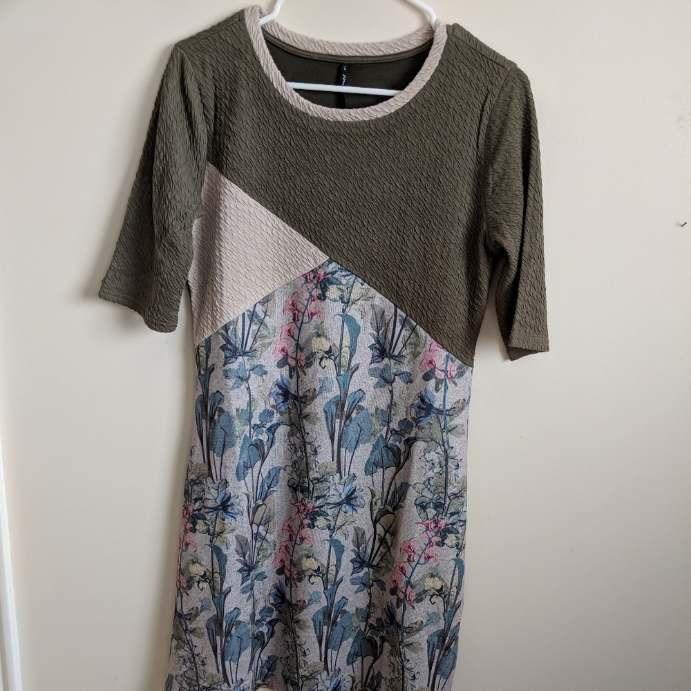 Knee Length Green Floral Dress